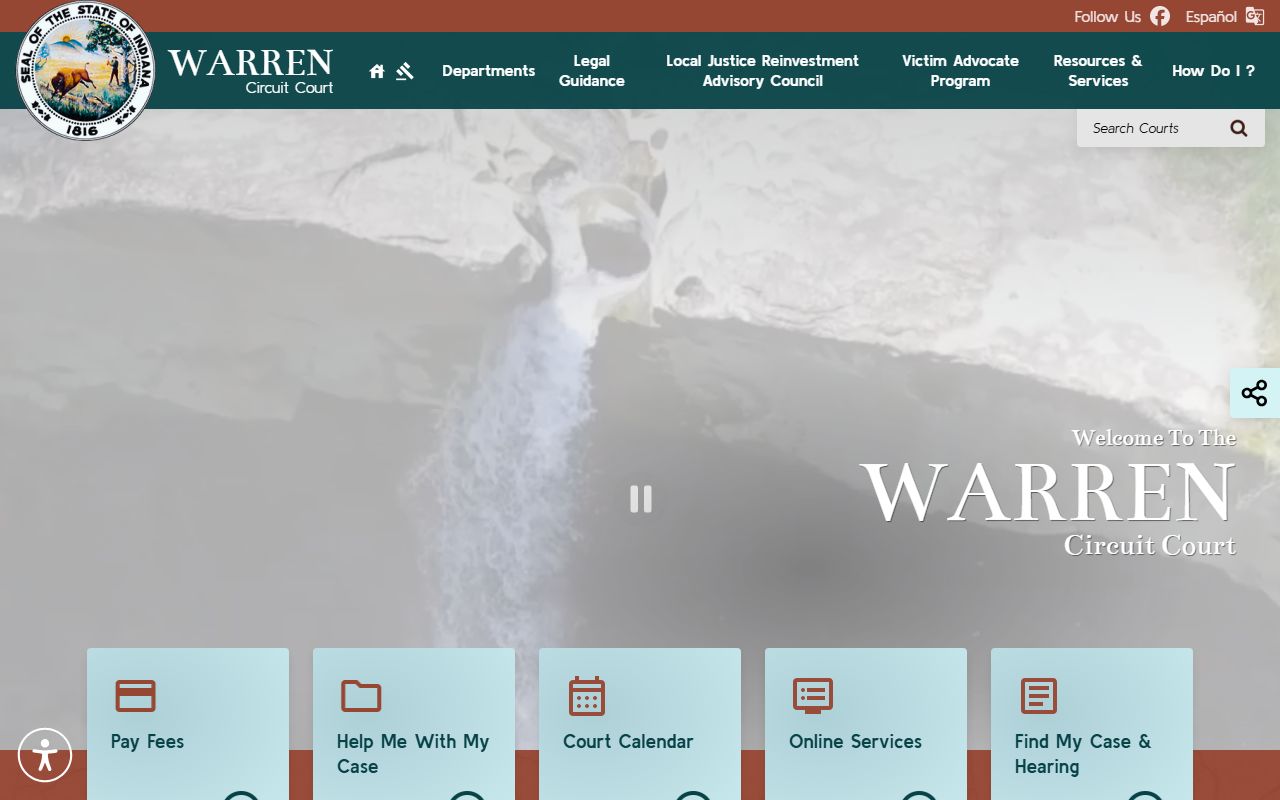 Warren County court records after jail arrest on the Warren Circuit Court homepage